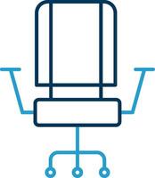 chaise ligne bleu deux Couleur icône vecteur