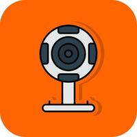 webcam rempli Orange Contexte icône vecteur