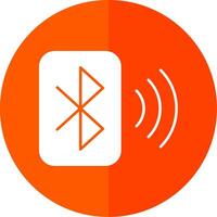 Bluetooth glyphe rouge cercle icône vecteur