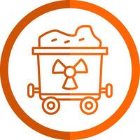 uranium ligne Orange cercle icône vecteur