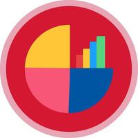 tarte graphique plat multi cercle icône vecteur