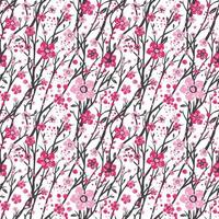 branche de cerisier sakura japon avec illustration vectorielle de fleurs épanouies. modèle sans couture. vecteur