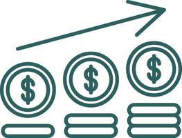 financier profit ligne pente rond coin icône vecteur