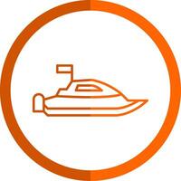 la vitesse bateau ligne Orange cercle icône vecteur