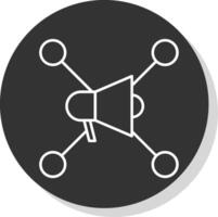 social réseau ligne gris cercle icône vecteur