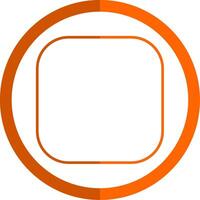 rond coin ligne Orange cercle icône vecteur