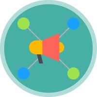 social réseau plat multi cercle icône vecteur