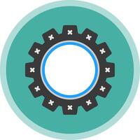roue dentée plat multi cercle icône vecteur