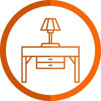 console table ligne Orange cercle icône vecteur