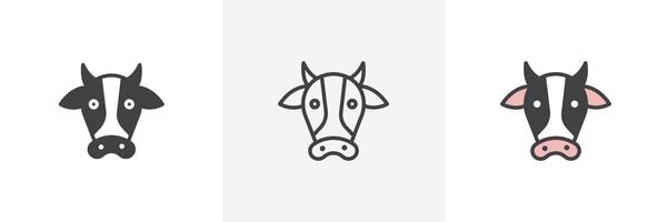 vache icône ensemble vecteur