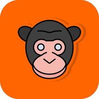 gorille rempli Orange Contexte icône vecteur