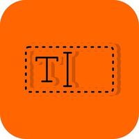 texte boîte rempli Orange Contexte icône vecteur