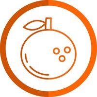 clémentine ligne Orange cercle icône vecteur