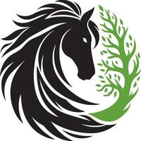 logo de cheval noir vecteur