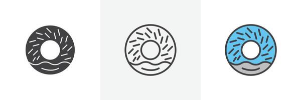 Donut icône ensemble vecteur