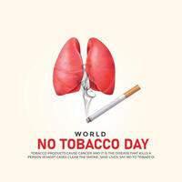 monde sans tabac journée. monde sans tabac journée Créatif les publicités conception mai 31. , 3d illustration vecteur