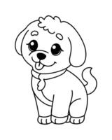 mignonne chien coloration pages, chien noir et blanc illustration vecteur