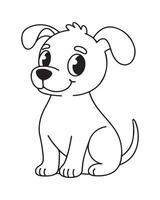 mignonne chien coloration pages pour enfants, chien illustration, chien noir et blanc vecteur