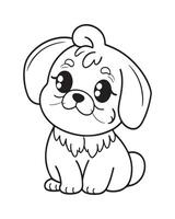 mignonne chien coloration pages pour enfants, chien illustration, chien noir et blanc vecteur