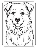 mignonne chien coloration pages pour enfants, chien illustration, chien noir et blanc vecteur