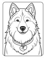 mignonne chien coloration pages pour enfants, chien illustration, chien noir et blanc vecteur