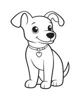 mignonne chien coloration pages, chien noir et blanc illustration vecteur