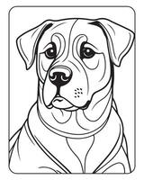 mignonne chien coloration pages pour enfants, chien illustration, chien noir et blanc vecteur