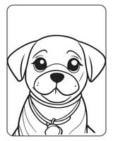 mignonne chien coloration pages pour enfants, chien illustration, chien noir et blanc vecteur