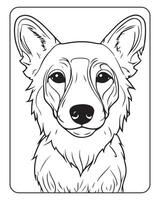 mignonne chien coloration pages pour enfants, chien illustration, chien noir et blanc vecteur