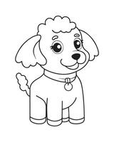 mignonne chien coloration pages pour enfants, chien illustration, chien noir et blanc vecteur