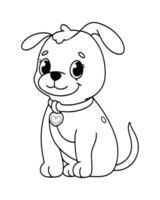 mignonne chien coloration pages pour enfants, chien illustration, chien noir et blanc vecteur