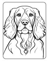 mignonne chien coloration pages pour enfants, chien illustration, chien noir et blanc vecteur