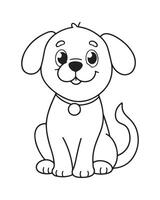 mignonne chien coloration pages pour enfants, chien illustration, chien noir et blanc vecteur