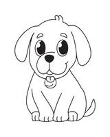 mignonne chien coloration pages pour enfants, chien illustration, chien noir et blanc vecteur