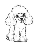 mignonne chien coloration pages pour enfants, chien illustration, chien noir et blanc vecteur