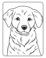 mignonne chien coloration pages pour enfants, chien illustration, chien noir et blanc vecteur