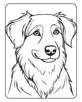 mignonne chien coloration pages pour enfants, chien illustration, chien noir et blanc vecteur