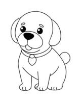 mignonne chien coloration pages pour enfants, chien illustration, chien noir et blanc vecteur