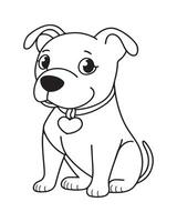 mignonne chien coloration pages pour enfants, chien illustration, chien noir et blanc vecteur