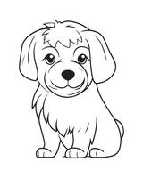 mignonne chien coloration pages pour enfants, chien noir et blanc , chien illustration vecteur