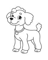mignonne chien coloration pages pour enfants, chien illustration, chien noir et blanc vecteur