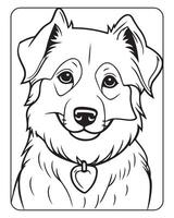 mignonne chien coloration pages pour enfants, chien illustration, chien noir et blanc vecteur