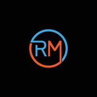 rm lettre initiale logo conception vecteur