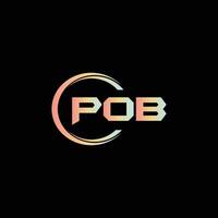 pob lettre initiale logo conception vecteur