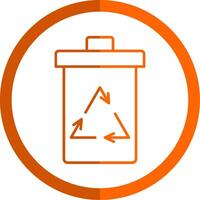 recycler poubelle ligne Orange cercle icône vecteur