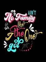 Il n'y a pas de famille comme celle que j'ai eue avec un design de t-shirt familial, une citation de typographie de lettrage. conceptions de marchandises de relation pour l'impression. vecteur