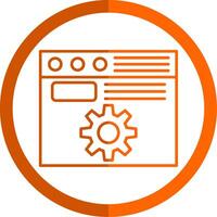information la gestion ligne Orange cercle icône vecteur