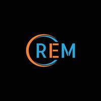 rem lettre initiale logo conception vecteur