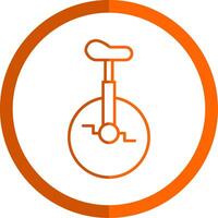monocycle ligne Orange cercle icône vecteur