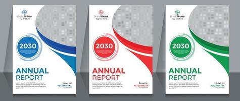 conception de la mise en page du modèle de couverture de la brochure d'entreprise du rapport annuel. vecteur